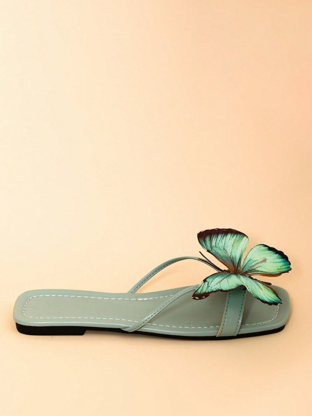Green Bohemian Women's flip flop Flat Sandals - Picture 8 of 8
